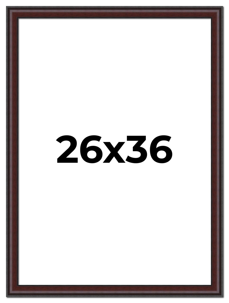 Linear Brown Picture Frame - UV Acrylic, Foam Board Backing, Hanging Hardware